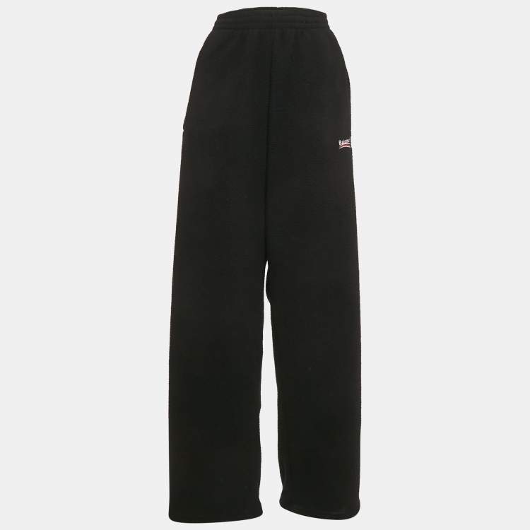 مملوكة مسبقًا Balenciaga Unisex Black Campaign Synthetic Fleece Sweatpants M