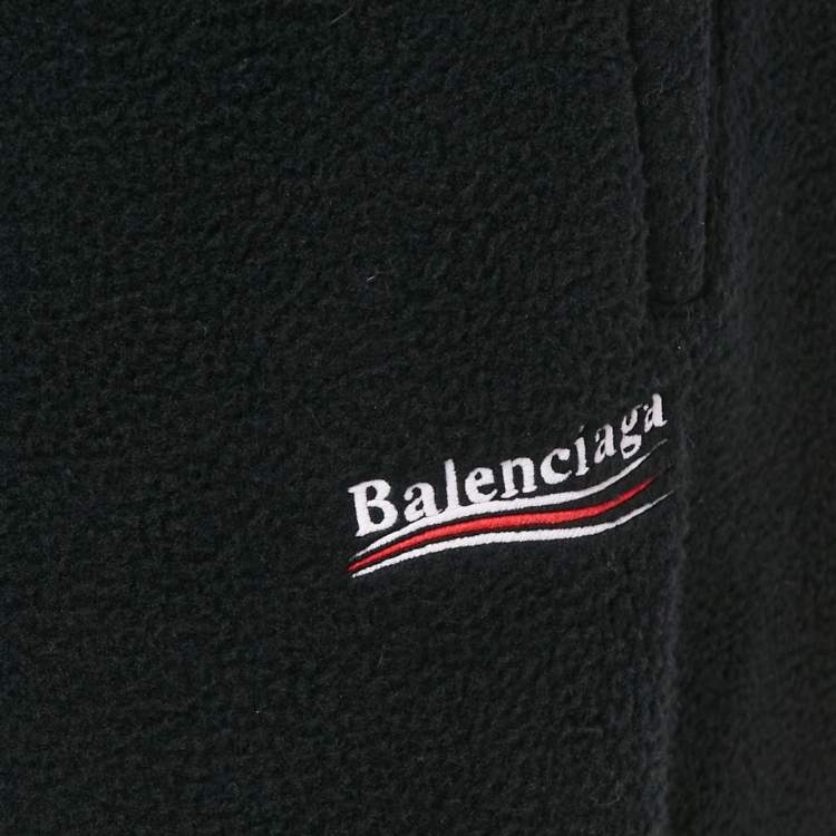 مملوكة مسبقًا Balenciaga Unisex Black Campaign Synthetic Fleece Sweatpants M
