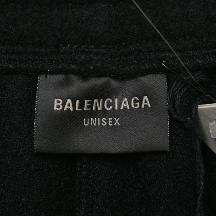 مملوكة مسبقًا Balenciaga Unisex Black Campaign Synthetic Fleece Sweatpants M