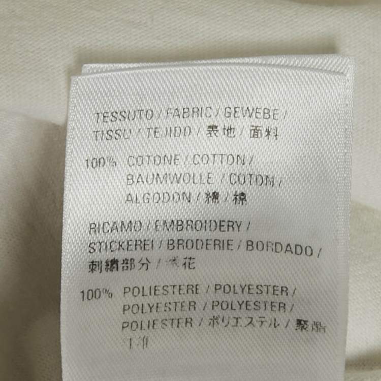 Pre Owned Balenciaga White Logo Embroidered Jersey T-Shirt S