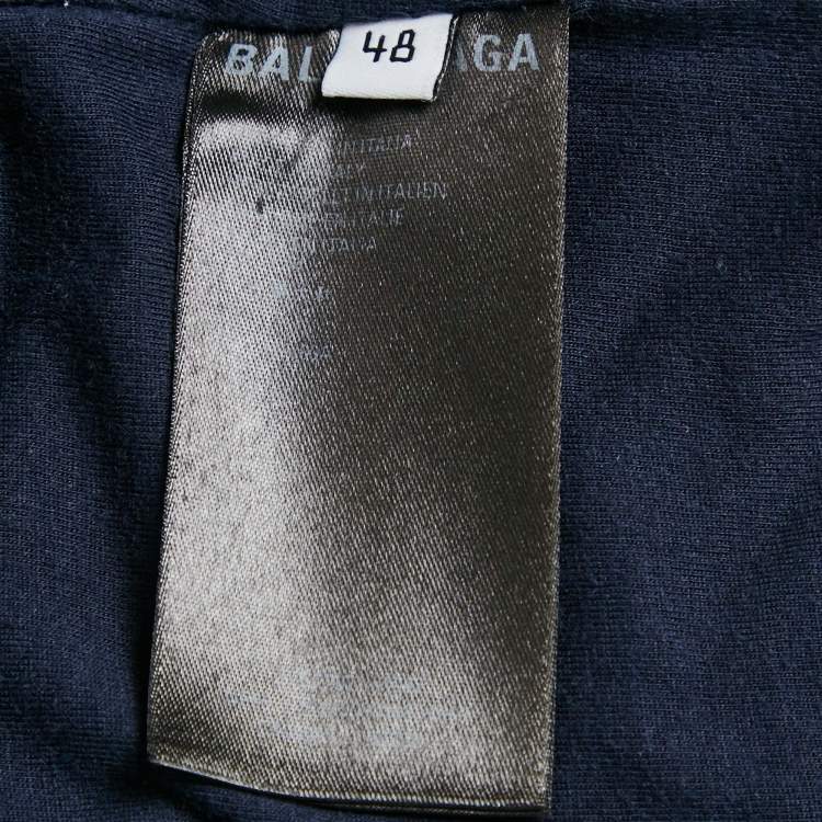 Pre Owned Balenciaga Wardrobe Unisex Navy Blue Polyamide Side Stripe Detail Track Pants M