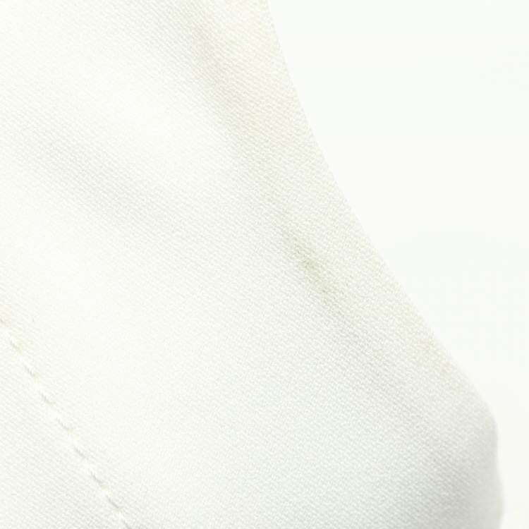 Pre Owned Balenciaga Cream Crepe Cape Sleeve Detail Top S