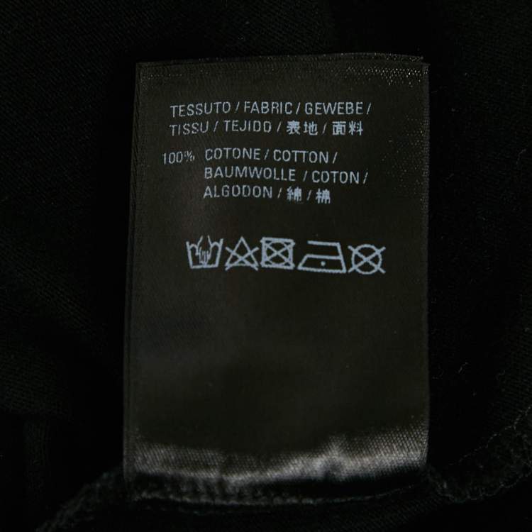 Pre Owned Balenciaga Black Logo Print Cotton Crew Neck T-Shirt M