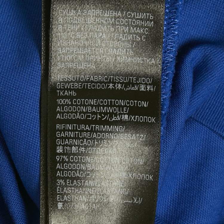Pre Owned Balenciaga Royal Blue Printed Cotton Medium Fit T-Shirt S