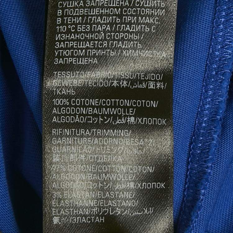 Pre Owned Balenciaga Royal Blue Printed Cotton Medium Fit T-Shirt S