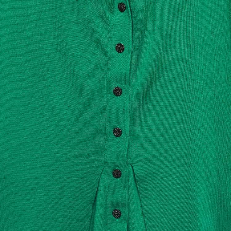 Pre Owned Balenciaga Knits Green Cashmere Button Front Cardigan M 