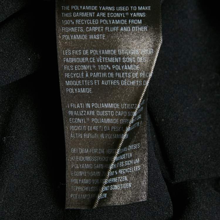 Pre Owned Balenciaga Black Logo Print Mesh Trim Jersey Fitted Top S