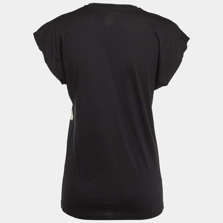 Pre Owned Balenciaga Black Printed Cotton Knit T-Shirt S