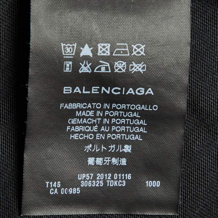 Pre Owned Balenciaga Black Printed Cotton Knit T-Shirt S