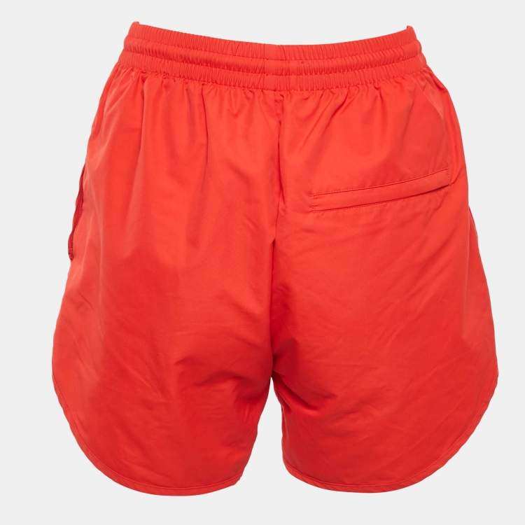 Pre Owned Balenciaga Red Nylon Shorts S