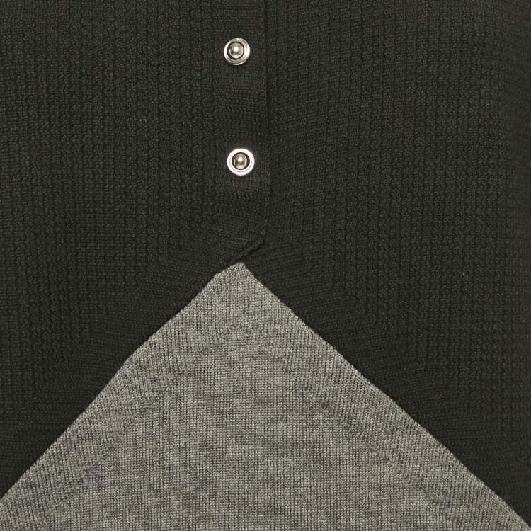 Pre Owned Balenciaga Black/Grey Knit T-Shirt Dress M