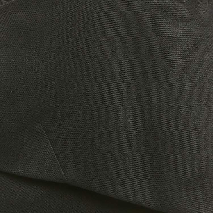Pre Owned Balenciaga Black And Pink Gabardine Asymmetrical Overlap Pencil Skirt L 