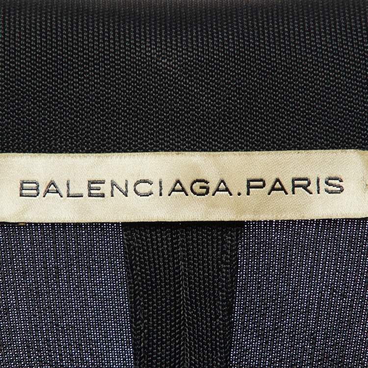 Pre Owned Balenciaga Black Jersey Double Breasted Jacket M