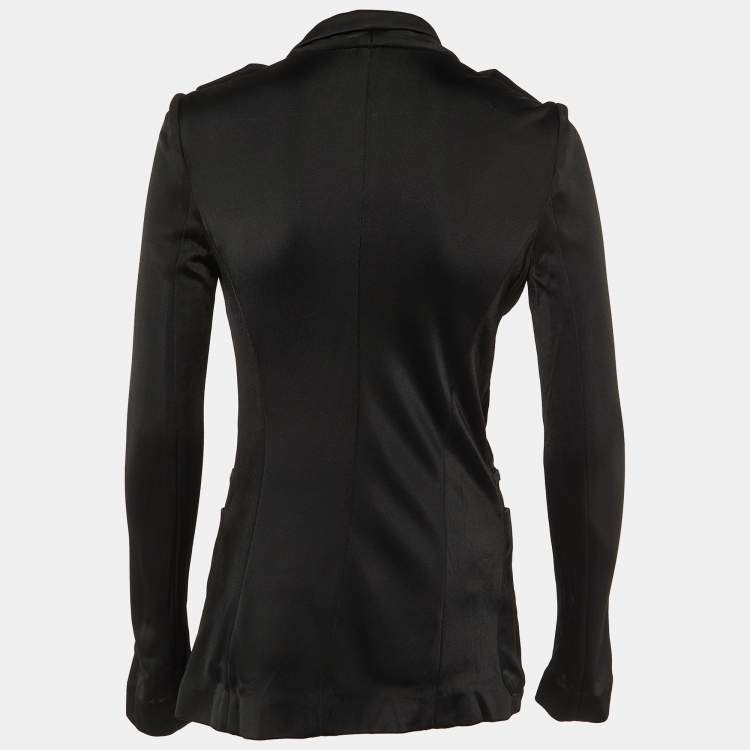 Pre Owned Balenciaga Black Jersey Double Breasted Jacket M