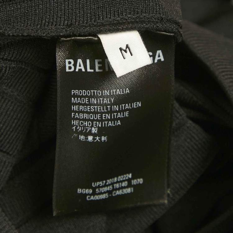 Pre Owned Balenciaga Black All-Over Logo Print Knit Pleated Midi Skirt M