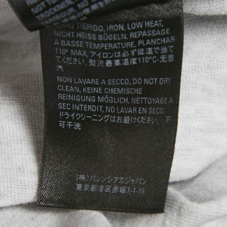 Pre Owned Balenciaga Grey Melange WFP Print Jersey T-Shirt XS