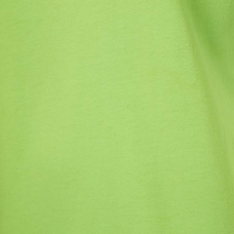 Pre Owned Balenciaga Unisex Neon Green WFP Print Jersey Crewneck T-Shirt XS
