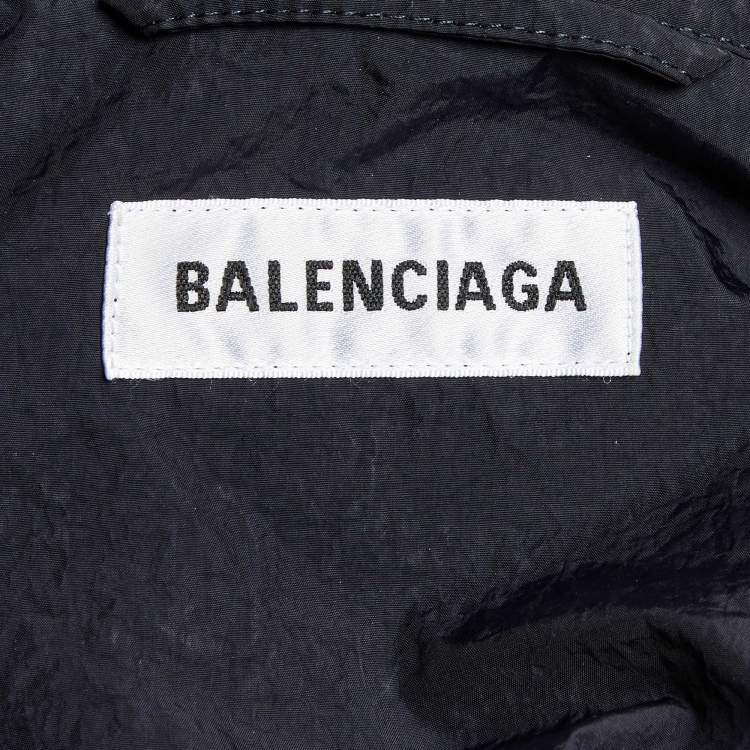 Pre Owned Balenciaga Colorblock Logo Printed Nylon Windbreaker Jacket S