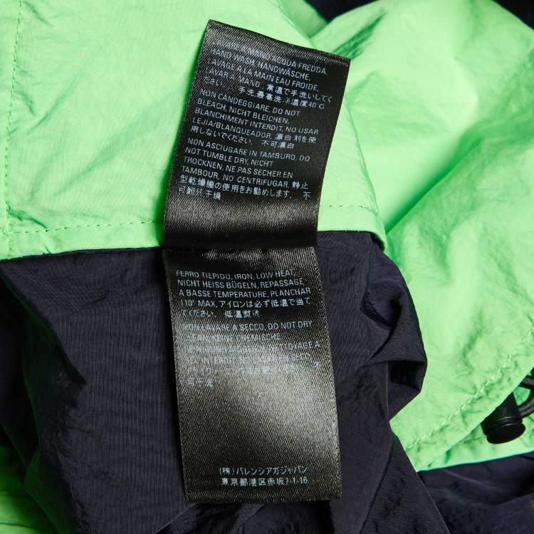 Pre Owned Balenciaga Colorblock Logo Printed Nylon Windbreaker Jacket S