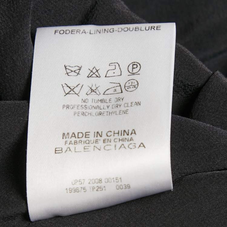 Pre Owned Balenciaga Black Silk Halter Neck Asymmetric Dress M
