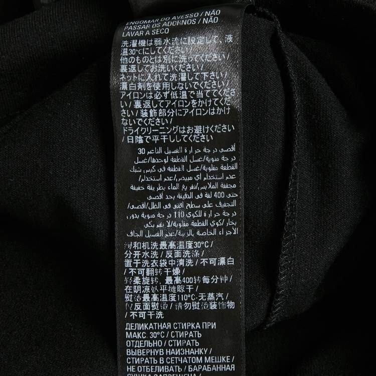 Pre Owned Balenciaga Unisex Black Logo Rhinestone Jersey Fitted T-Shirt M