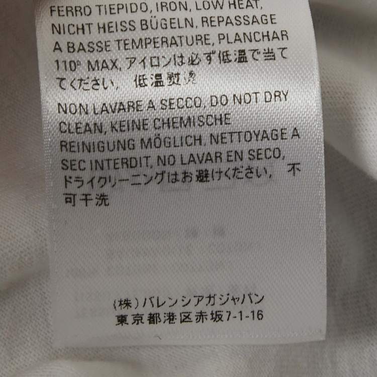 Pre Owned Balenciaga White BB Logo Print Cotton Crewneck-Shirt M