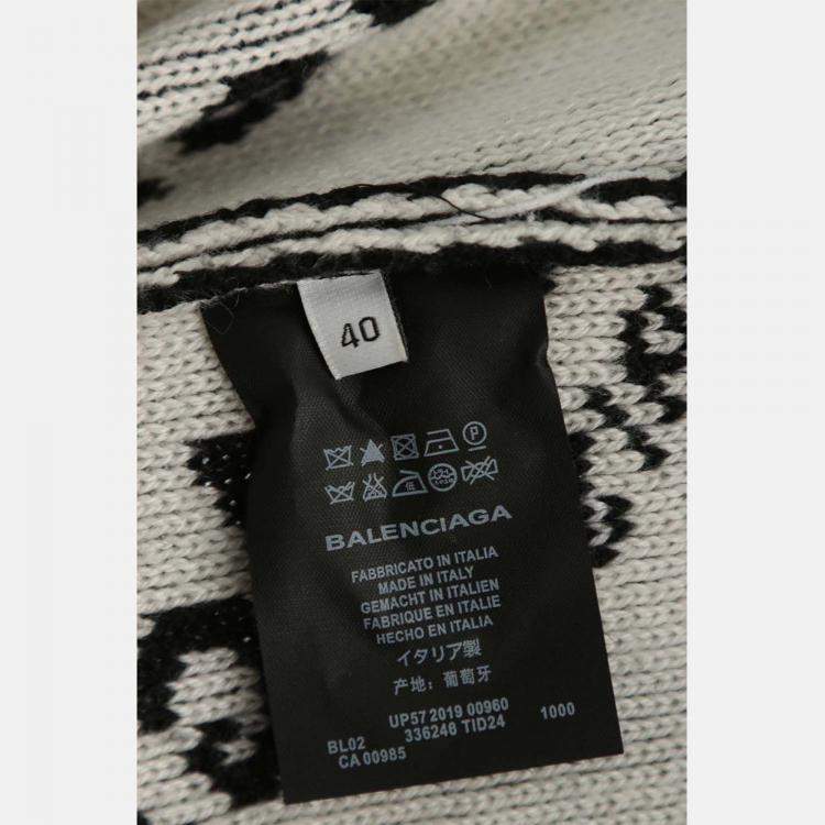 Pre Owned Balenciaga Logo Knitted Sweater FR 40
