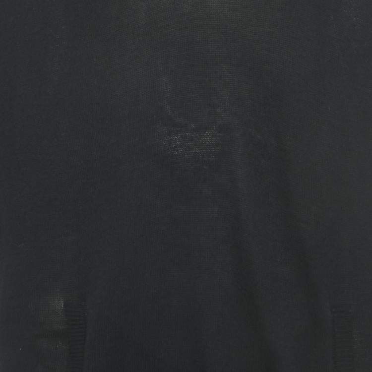 Pre Owned Balenciaga Black Knit V-Neck Dress S