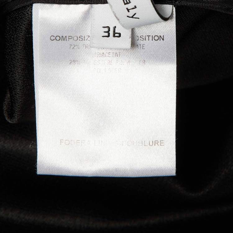 Pre Owned Balenciaga Black Silk Pleated Knee Length Dress S