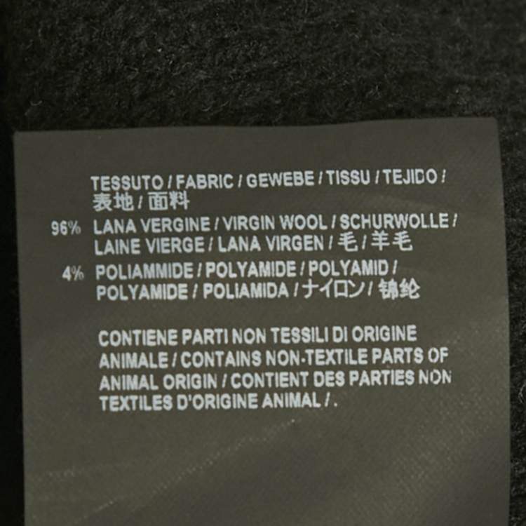 Pre Owned Balenciaga Grey Logo All Over Wool Knit Cardigan M