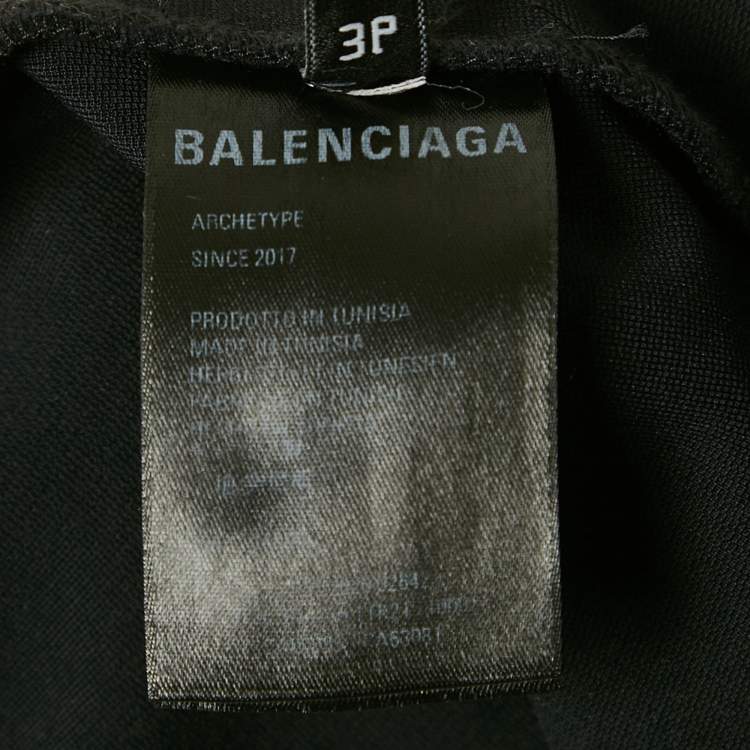 Pre Owned Balenciaga Black Logo Waist Jersey Active Leggings S