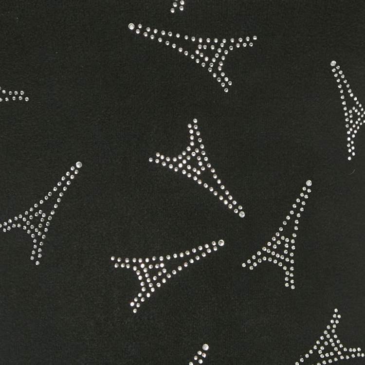 Pre Owned Balenciaga Black Eiffel Tower Crystal Fleece Pullover S