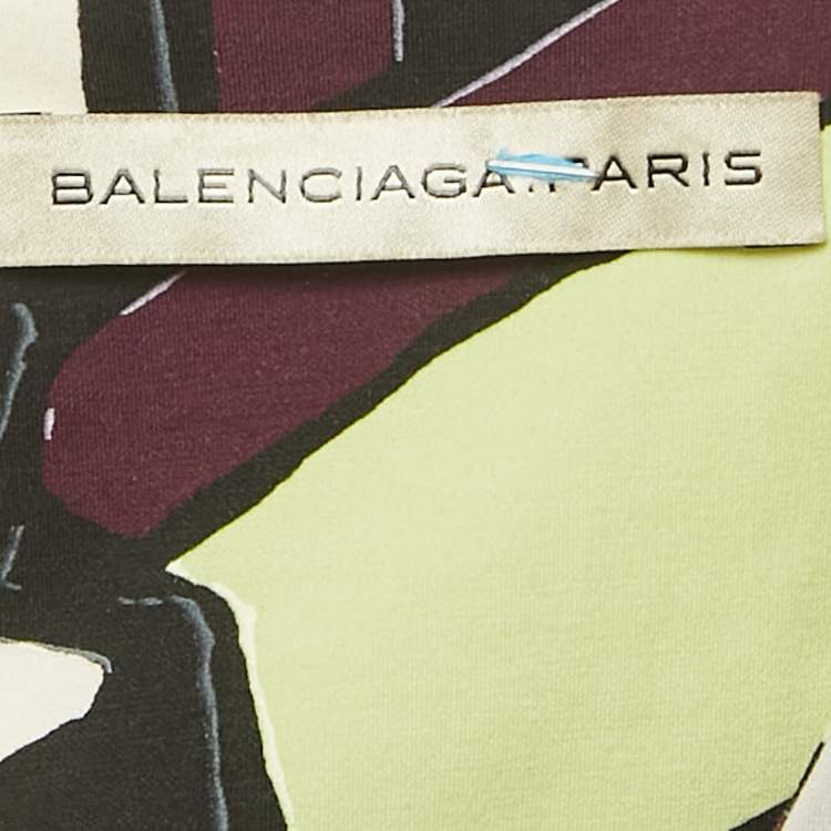 Pre Owned Balenciaga Multicolor Printed Jersey Mini Dress M