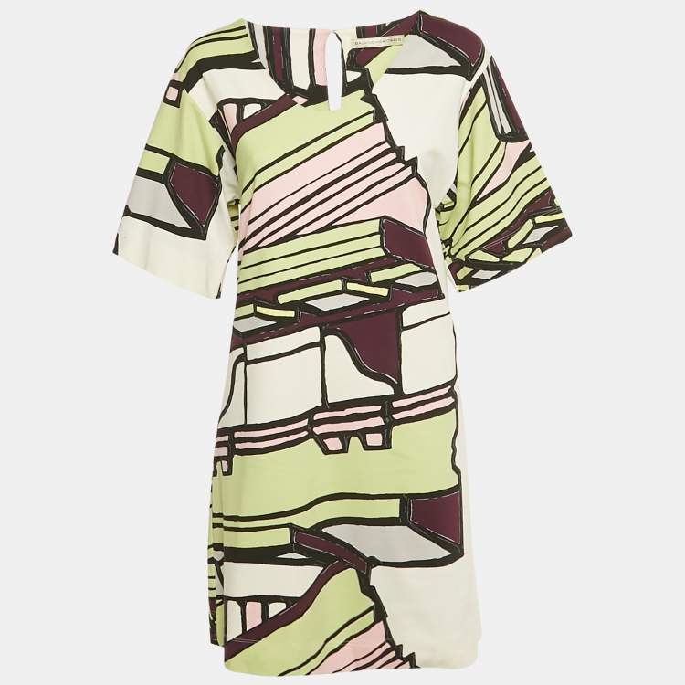 Pre Owned Balenciaga Multicolor Printed Jersey Mini Dress M