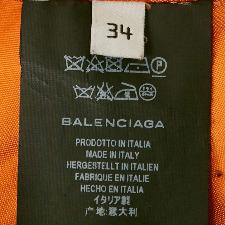 Pre Owned Balenciaga Green Nylon Crop Bomber Jacket S