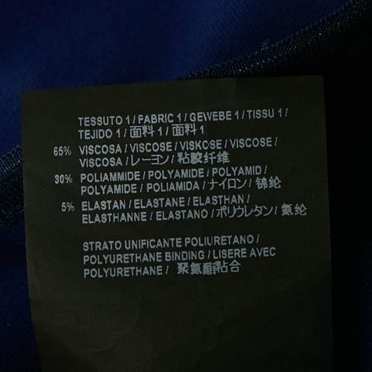 Pre Owned Balenciaga Blue Jersey Asymmetric Bomber Jacket M