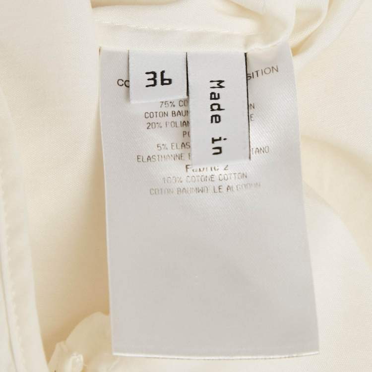 Pre Owned Balenciaga Cream Cotton Long Sleeve Shirt S