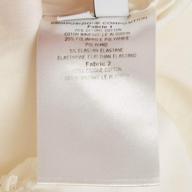 Pre Owned Balenciaga Cream Cotton Long Sleeve Shirt S
