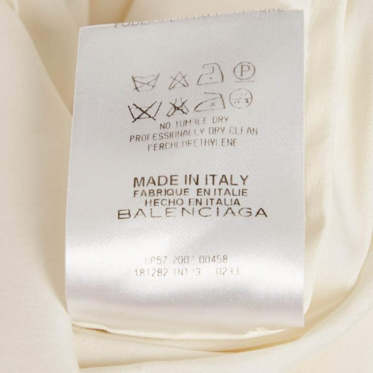 Pre Owned Balenciaga Cream Cotton Long Sleeve Shirt S