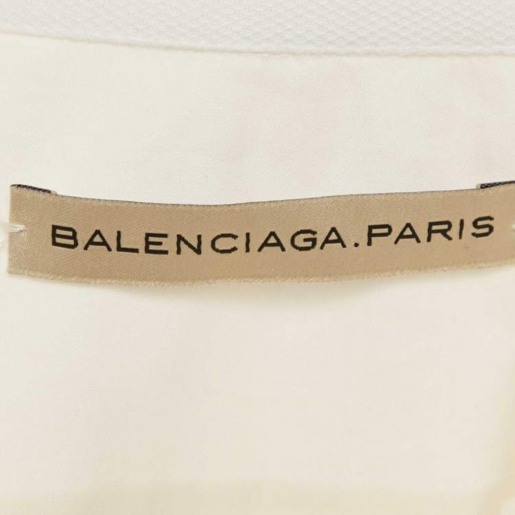 Pre Owned Balenciaga Cream Cotton Long Sleeve Shirt S