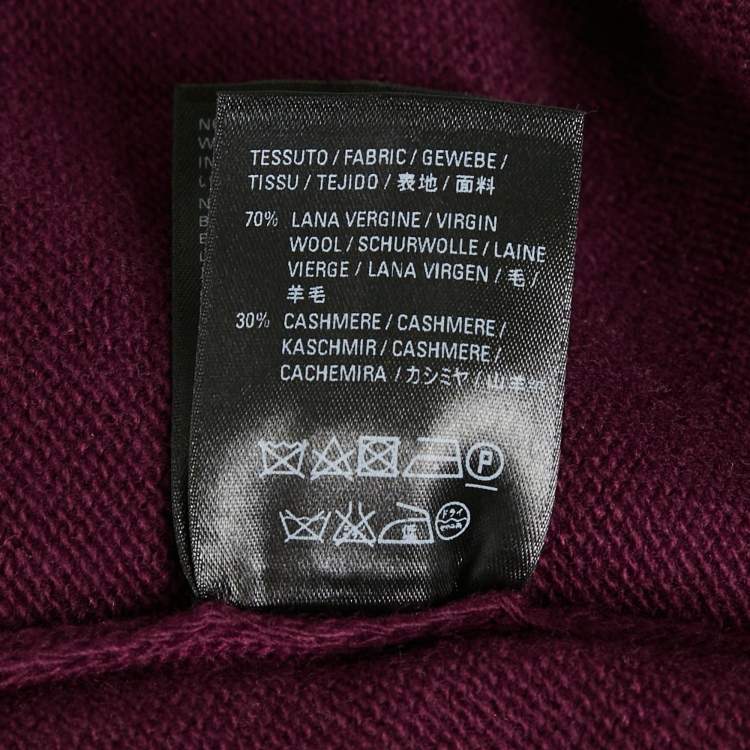 Pre Owned Balenciaga Burgundy Logo Embroidered Wool & Cashmere Jumper S
