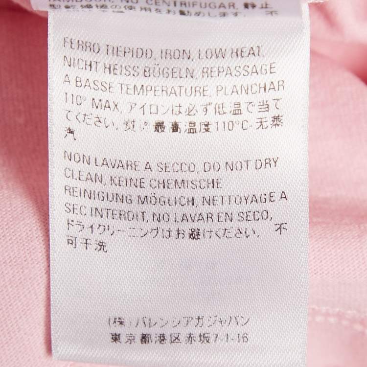 Pre Owned Balenciaga PInk Logo Print Cotton Oversized T-Shirt XS