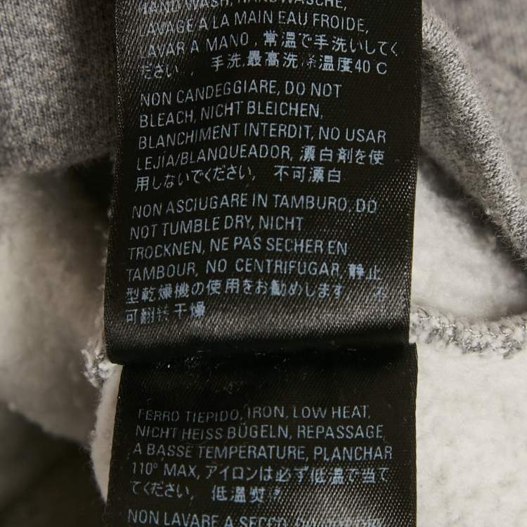 Pre Owned Balenciaga Grey Logo Print Cotton Hooded Sweatshirt XXS
