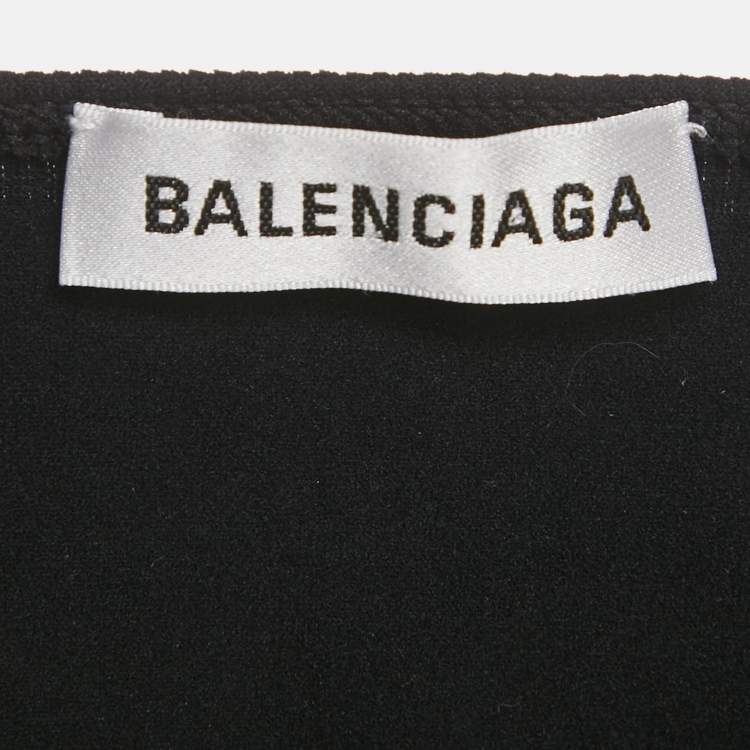 مملوكة مسبقًا Balenciaga Black Logo Print Jersey T-Shirt M