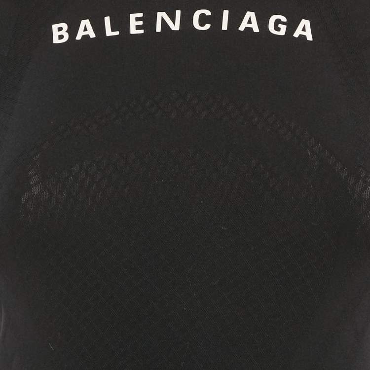 مملوكة مسبقًا Balenciaga Black Logo Print Jersey T-Shirt M