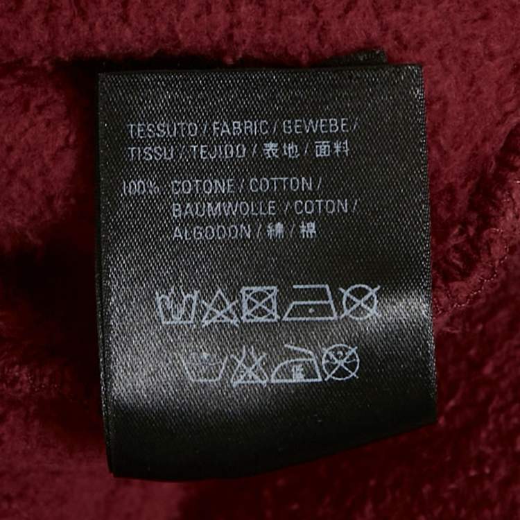 Pre Owned Balenciaga Red Logo Print Cotton Oversized Hoodie XS