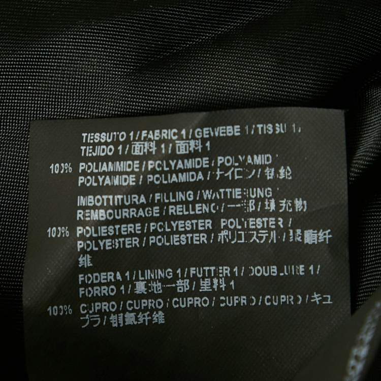 Pre Owned Balenciaga Black Logo All-Over Nylon Bomber Jacket M