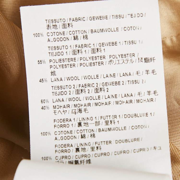 Pre Owned Balenciaga Beige Cotton Silk Chiffon Pleat Check Wool Trench Coat L