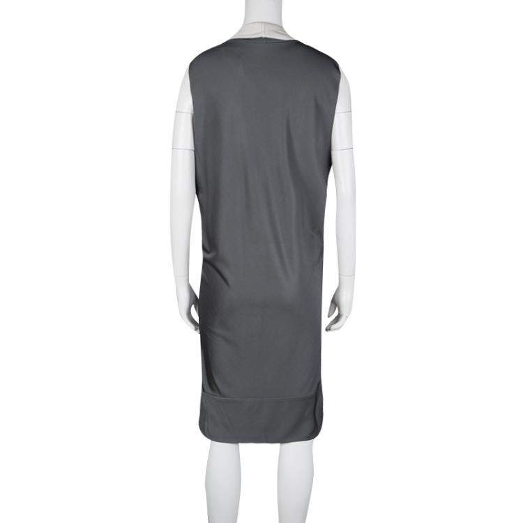 Pre Owned Balenciaga Grey Cowl Neck Detail Sleeveless Dress M