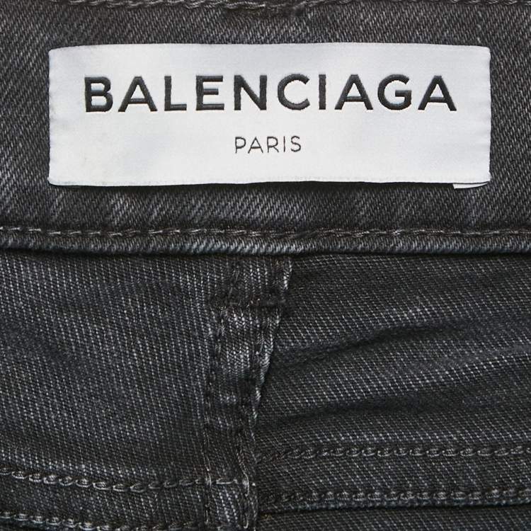 Pre Owned Balenciaga Dark Grey Denim Skinny Jeans M